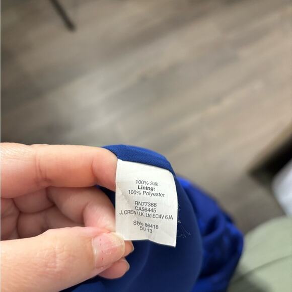 J.Crew Blue Floral Silk Halter Midi Dress Size 2 - Picture 7 of 7